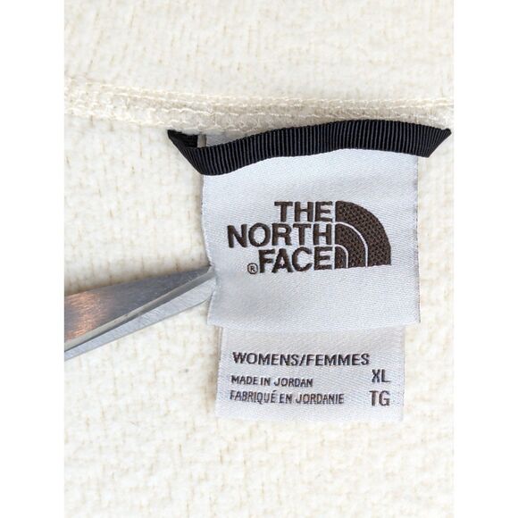 The North Face Cragmont Fleece Coat Womens XL Cream Brown Snap Front Long Winter - Picture 9 of 13